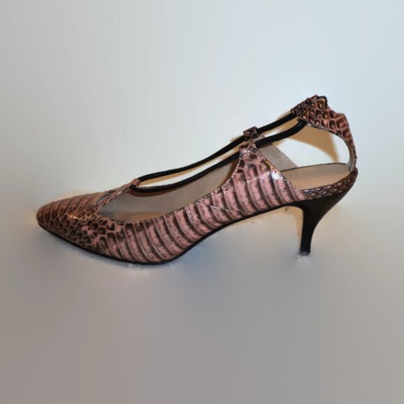 Elizabeth and James Pink Croc-Embossed Heels - Picture 3 of 6